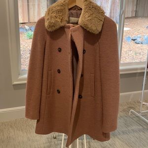 Zara winter a-line coat (dust pink)